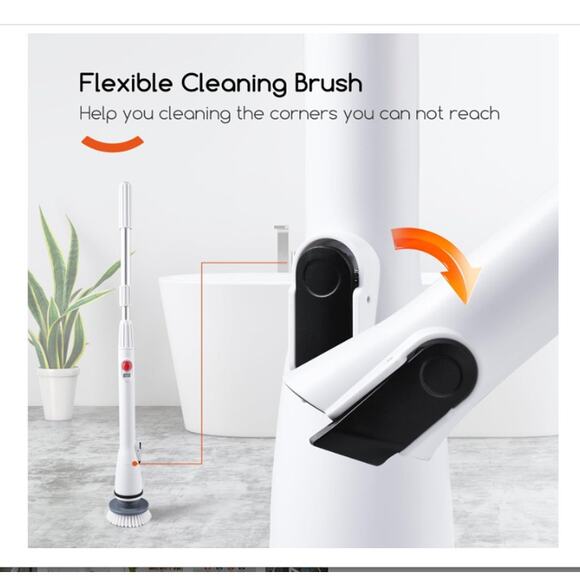 Cordless Electric Spin Scrubber, 380RPM High Speed,Fast Charging, 3 Brush Heads - Picture 4 of 6